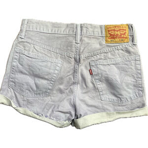 Levis 501 button fly lilac purple roll cuff denim shorts size 30